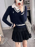 Winter Knitted V-neck Collar Down Pullover